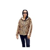 NC14241 İtalyan Leopar Kadife Ceket Camel