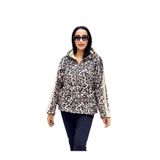 NC14242 İtalyan Leopar Kadife Ceket Krem