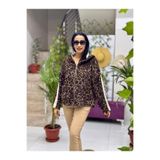 NC14243 İtalyan Leopar Kadife Ceket Kahve