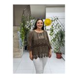 NC20428 İtalyan Klasik İpek Bluz Kahve