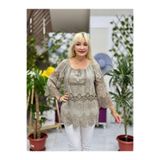 NC20428 İtalyan Klasik İpek Bluz Vizon