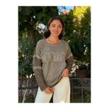 NC53659C İtalyan MIN Taşlı Coton Sweatshirt Vizon