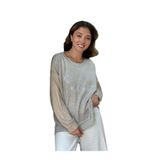 NC58939 İtalyan Believe Taşlı Sweatshirt Krem