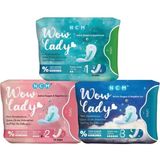 NCM INTERNATIONAL A.Ş. WOW LADY HİJYENİK ORGANİK PED SET 3'LÜ - Gece/Uzun - Gündüz/Normal - Günlük/İnce - 1er Paket toplamda 3 Paket
