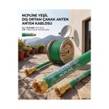 Ncp NCPLİNE 55 Metre Yeşil Uydu Anten Kablosu Özel Üretim Rg6 U6 Dış Ortam Kalın