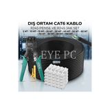 NcpLine 10 METRE DIŞ ORTAM CAT6 İNTERNET KABLOSU RJ45 PENSE VE 30 ADET RJ45 KONNEKTÖR SET MODEM PC TV