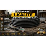 Ncpline 115 Metre Tam Bakır Dış Ortam Cat6 Kablo Çift Plastik Koruma Modem Pc Arası