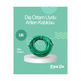 NcpLine 50 Metre 50 Mt RG6 U6 Yeşil Uydu Çanak Anten Kablosu -UV ve Yağmur Dayanıklı