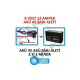 Ncpline Çocuk Akülü Araç Uyumlu 6 Volt 12 Amper Akü ve Şarj Adaptörü Maşalı