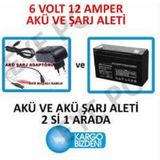 Ncpline Çocuk Oyuncak Jeep Için 6 Volt 12 Amper 6V 12AH Akü ve 6 Volt Akü Için Şarj Cihaz Adaptör Maşalı