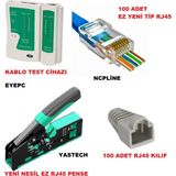 ncpline ez yeni nesil 100 rj45 100 kılıf ez rj45 pense ve test cihazı set cat6 hobi