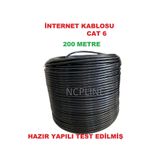 NcpLine İKİ YÜZ METRE 200 M CAT 6 MODEM AĞ PC KAMERA SİSTEMLERİ İÇİN KALIN İNTERNET KABLOSU