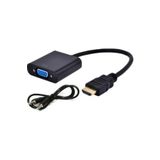 NcpLine Monitor Çevirici Hd Hdmı To Vga Wga Adaptör Ses Destekli + Aux Dönüştürücü Kablosu