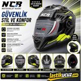 NCR-160E Çene Açılır Gözlüklü E-Ce Belgeli Kask Sarı Grafik - XL - Sarı - Siyah