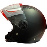 Ncr Açık Yarım Kask Mat Siyah Renkli Güvenlikli Kask