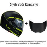 NCR Çene Açılır Kask Ekstra Yedek Siyah Cam Sarı Renk ABS Plastik Malzemeden Üretilmiştir - XL