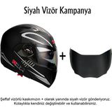 NCR Çene Açılır Motosiklet Kaskı ABS Plastik Siyah Vizör ile Hafif Tasarım
