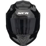 NCR Stars Çene Açılır Kask Siyah Vizörlü Parlak Siyah - XL