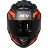NCR Stars Çene Açılır Siyah Vizörlü Kırmızı Kask (Ece Belgeli) - 2XL