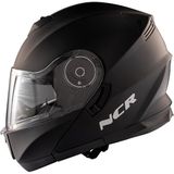 NCR Stars Mat Siyah Motosiklet Kask ECE Belgeli Çene Açılır Tasarım Hafif ve Şık ABS Malzeme - XL