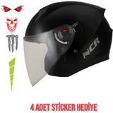 NCR Unisex Güneş Vizörlü Çenesiz Kask (Ece 22.06) - M