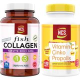 Ncs Balık Kollajen Cla Biotin Type 1-3 Çinko Collagen Hyaluronic Acid & Vitamin C Çinko Propolis 180 Tablet Vitamin D