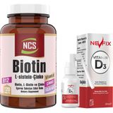 Ncs Biotin Çinko Glukonat Folik Asit Vitamin B12 120 Tablet & Nevfix Vitamin D3 Sıvı Sprey