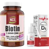 Ncs Biotin Çinko Glukonat Folik Asit Vitamin B12 60 Tablet & Nevfix Vitamin D3 Sıvı Sprey