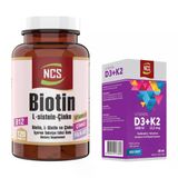 Ncs Biotin L Sistein Cinko Vitamin B1-B2-B5-B6 Folik Asit 120 Tablet Ncs Vitamin D3 + K2 Damla 20 Ml