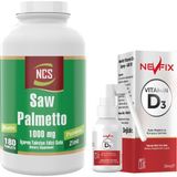 Ncs Biotin Zinc Complex Saw Palmetto 1000 Mg Pumpkin 180 Tablet & Nevfix Vitamin D3 Sıvı Sprey