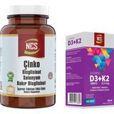 Ncs Çinko Bisglisinat Selenyum Bakır 180 Tablet & Ncs Vitamin D3 + K2 Damla 20 ml