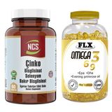 Ncs Çinko Bisglisinat Selenyum Bakır 60 Tablet + Flx Omega 3-6-9 90 Kapsül Balık Yağı