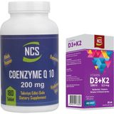 Ncs Coenzyme Q-10 200 Mg Resveratrol Hyaluronic Acid Koenzim 180 Tablet & Vitamin D3 + K2 Damla 20 ml
