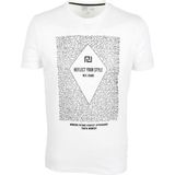 Ncs Erkek Beyaz Bisiklet Yaka Baskılı %100 Pamuk Slim Fit T-Shirt 1924 - 3XL - Açık Beyaz