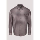 Ncs Erkek Gömlek Kiremit Uzun Kol Ekose Kareli Flanel Yün Tuşeli Slim Fit Düğmeli Yaka Shirt Ncs Jeans 7270
