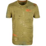Ncs Erkek Haki Bisiklet Yaka Baskılı Slim Fit %100 Pamuk T-Shirt Jeans 1953 - 3XL - Zümrüt