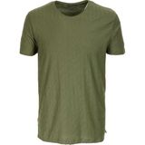 NCS Erkek Haki Slim Fit Bisiklet Yaka Dokulu Kumaş %100 Pamuk T-shirt Jeans 1135