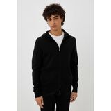 NCS Erkek Hırka SİYAH Pamuklu Çift Fermuarlı Kapüşonlu Sık Örme Slim Fit Hırka 3720