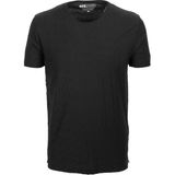 Ncs Erkek Siyah Slim Fit Bisiklet Yaka Dokulu Kumaş %100 Pamuk T-Shirt Jeans 1135 - 3XL