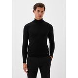 Ncs Erkek Tam Balıkçı Boğazlı Triko Siyah Slim Fit Pamuklu Sık Örme Kazak Ncs 3003