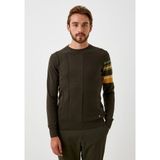 Ncs Erkek Triko Haki Bisiklet Yaka Desenli Slim Fit Pamuklu Kazak Ncs 3743