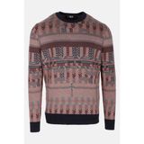 Ncs Erkek Triko Lacivert Bisiklet Yaka Desenli Slim Fit Pamuklu Kazak Ncs 3721