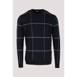 Ncs Erkek Triko Lacivert Bisiklet Yaka Desenli Slim Fit Pamuklu Kazak Ncs 3744