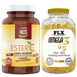 Ncs Ester C Vitamini Kara Mürver 120 Tablet + Flx Omega 3-6-9 90 Kapsül Balık Yağı