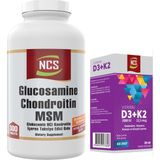 Ncs Glucosamine Chondroitin MSM Boswellia Hyaluronic Acid 300 Tablet + Vitamin D3 K2 20 ml Damla