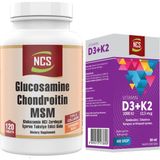 Ncs Glucosamine Chondroitin MSM Type II Collagen Turmeric 120 Tablet + Vitamin D3 K2 20 ml Damla