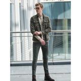 NCS Haki Erkek Oduncu Gömlek Ön Cepli Slim Fit Gömlek NCS JEANS 7219