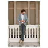 Ncs Jeans / Erkek Casual Haki Slim Fit Dar Kesim Mono Yaka Blazer Ceket 4865