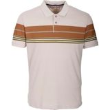 Ncs Jeans Erkek Polo Yaka Tişört Bej Pamuk Slim Fit Ribanalı Kol Çizgili T-Shirt Ncs Jeans 1167