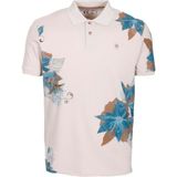 Ncs Jeans Erkek Polo Yaka Tişört Bej Pamuk Slim Fit Ribana'lı Kol Floral Desenli T-Shirt Ncs Jeans 1189 - XL